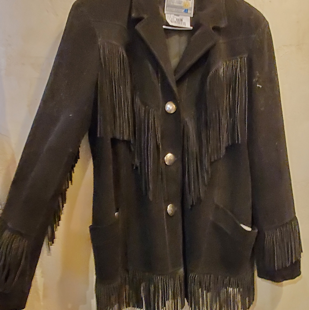 Black Suede Fringe Jacket